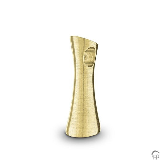 Hanger met in het midden een edelsteen in zilver uitgevoerd met zirkonia, in goud met diamant. De ashangers uit deze collectie gedenksieraden zijn zeer gevarieerd en eigentijds ontworpen.