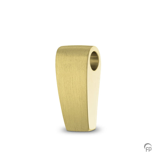Hanger met in het midden een edelsteen in zilver uitgevoerd met zirkonia, in goud met diamant. De ashangers uit deze collectie gedenksieraden zijn zeer gevarieerd en eigentijds ontworpen.
