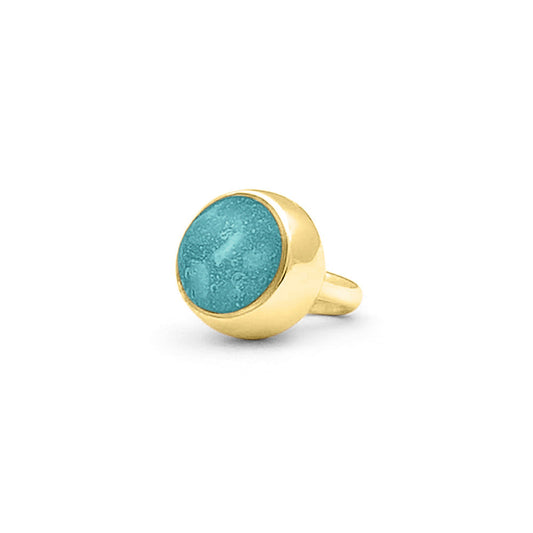 Subtiele charm als gedenksieraad gevuld met as, haar of moedermelk. Aqua