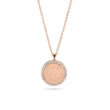 Hanger roségoud voorzien van een gravure uit collectie gedenksieraden. roségoud