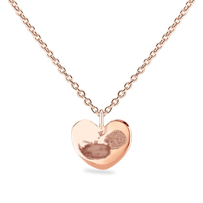 Hanger hart roségoud voorzien van een gravure uit collectie gedenksieraden. Roségoud