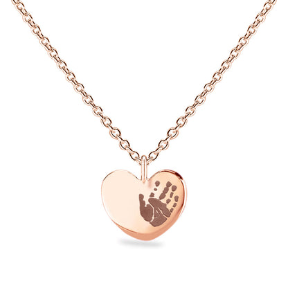 Hanger hart roségoud voorzien van een gravure uit collectie gedenksieraden. Roségoud