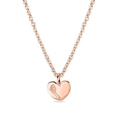 Hanger hart roségoud voorzien van een gravure uit collectie gedenksieraden. roségoud