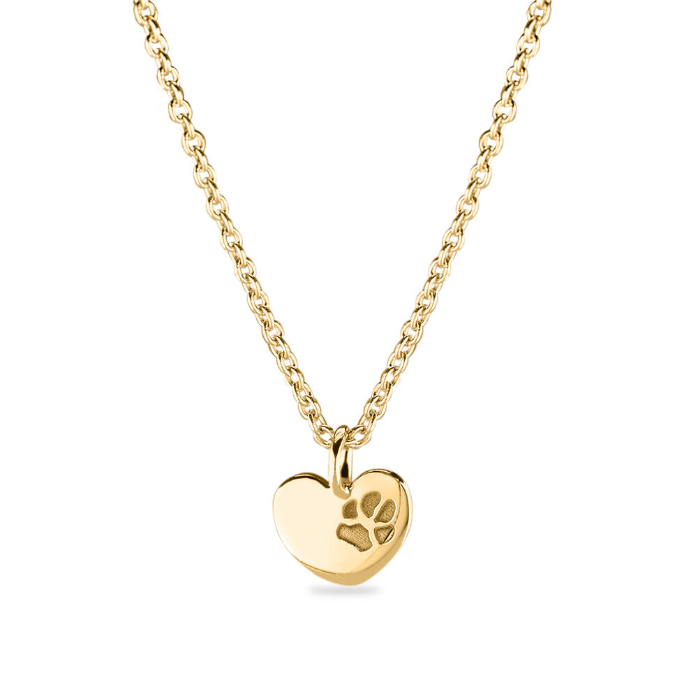 Hanger hart geelgoud voorzien van een gravure uit collectie gedenksieraden. geelgoud