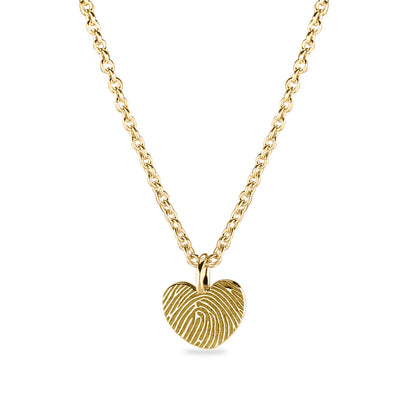 Hanger hart geelgoud voorzien van een gravure uit collectie gedenksieraden. geelgoud
