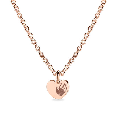 Hanger hart roségoud voorzien van een gravure uit collectie gedenksieraden. roségoud