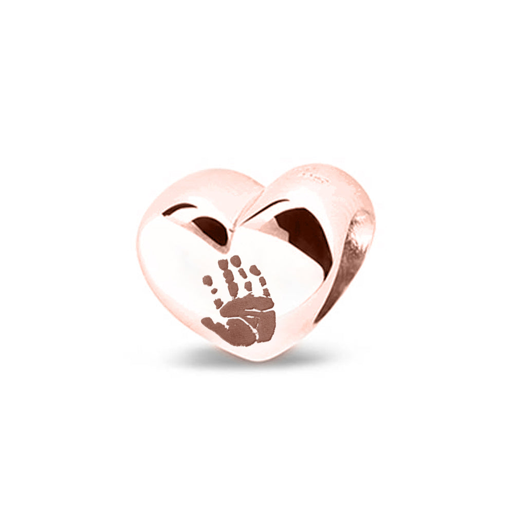 Hartvormige bedel, subtiel design, roségoud.hand