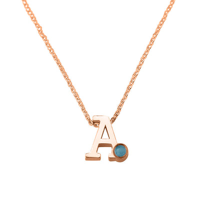 14 KT roségouden initiaal/letter ashanger inclusief collier/ketting. Baby