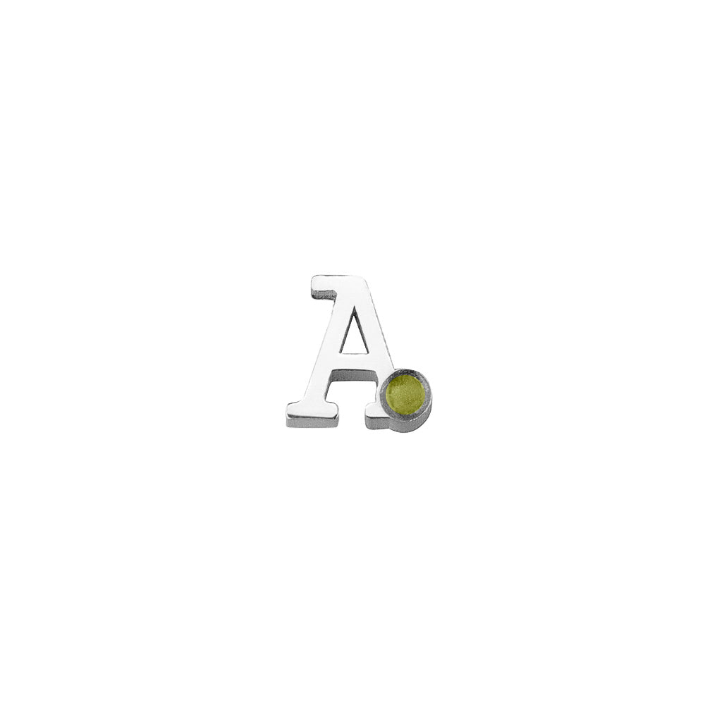 Initiaal/letter ashanger, gedenksieraden. Olive