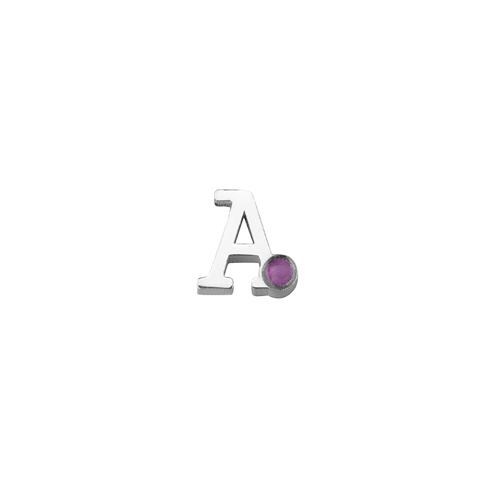 Initiaal/letter ashanger, gedenksieraden. Purple