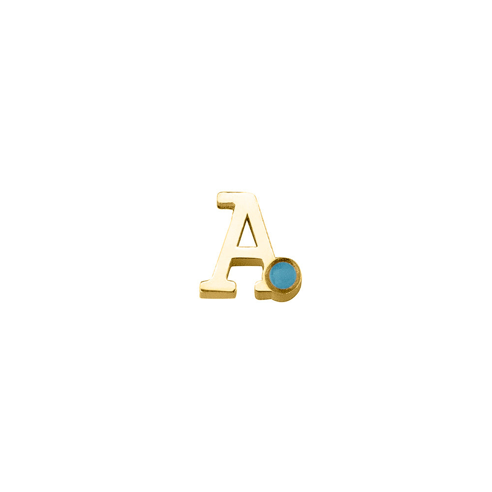 14 KT geelgouden initiaal/letter ashanger, gedenksieraad. Baby