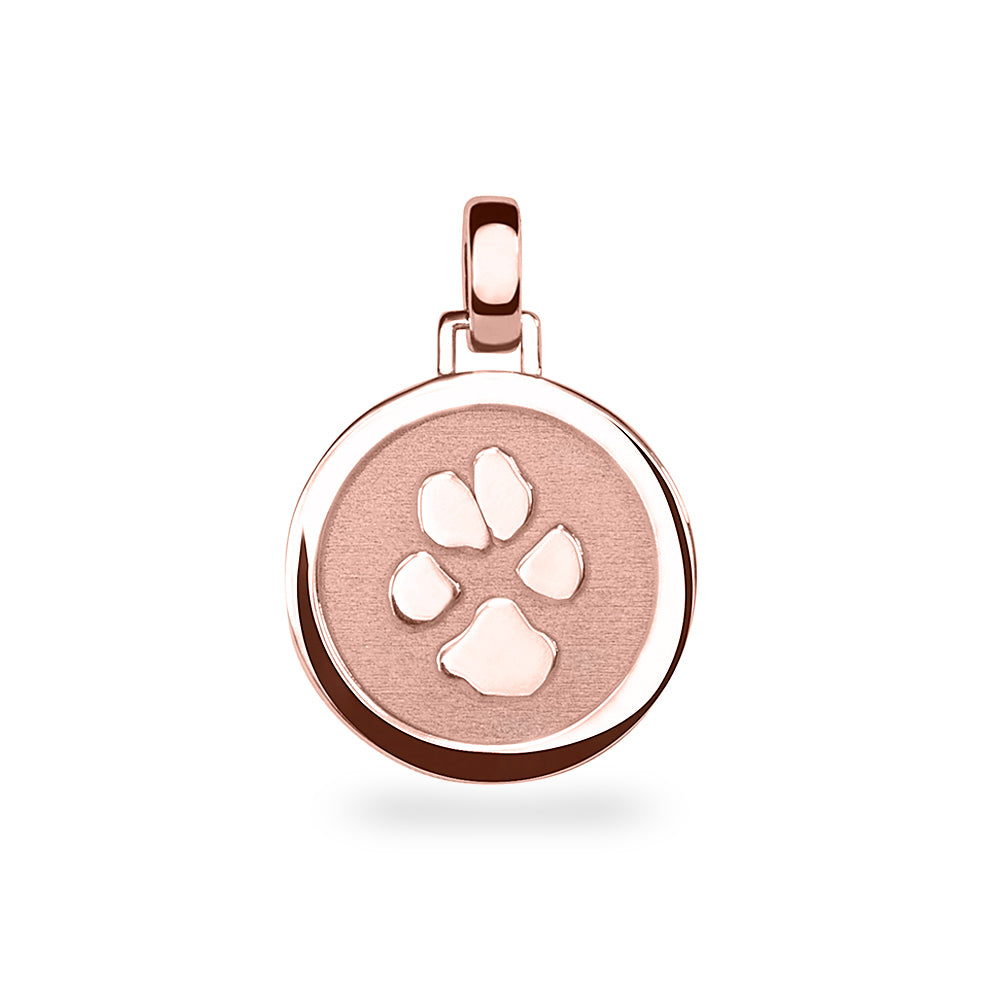 Ronde hanger dieren 15 mm als gedenksieraad met mooie pootafdruk. Keuze is er tussen de standaard pootafdruk van ons of van je eigen huisdier.
