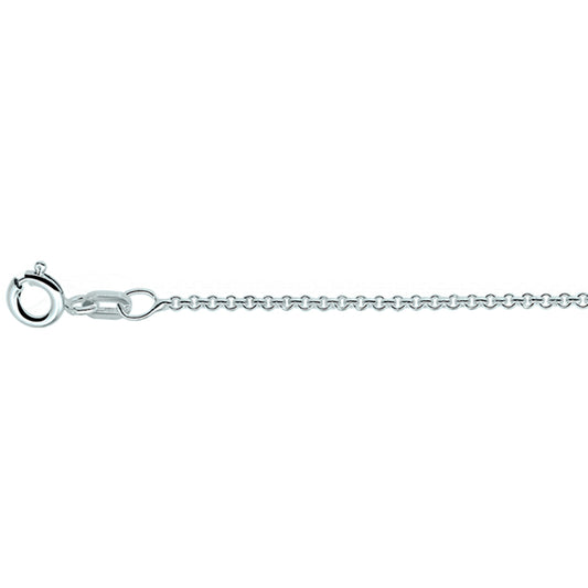 Zilveren collier gepolijst met anker schakel gediamanteerd. Deze uitvoering heeft een hele mooie uitstraling