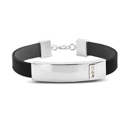 Lederen armband voorzien van as of haar in sluiting in zilver of goud