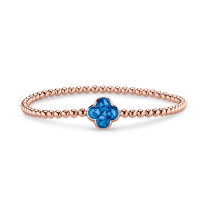 Flexibele as armband met compartiment voor as of haar, gedenksieraden. Blue