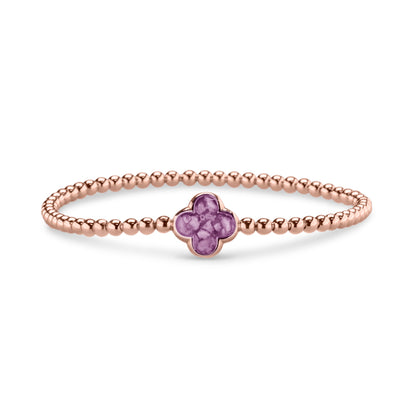 Flexibele as armband met compartiment voor as of haar, gedenksieraden. Purple