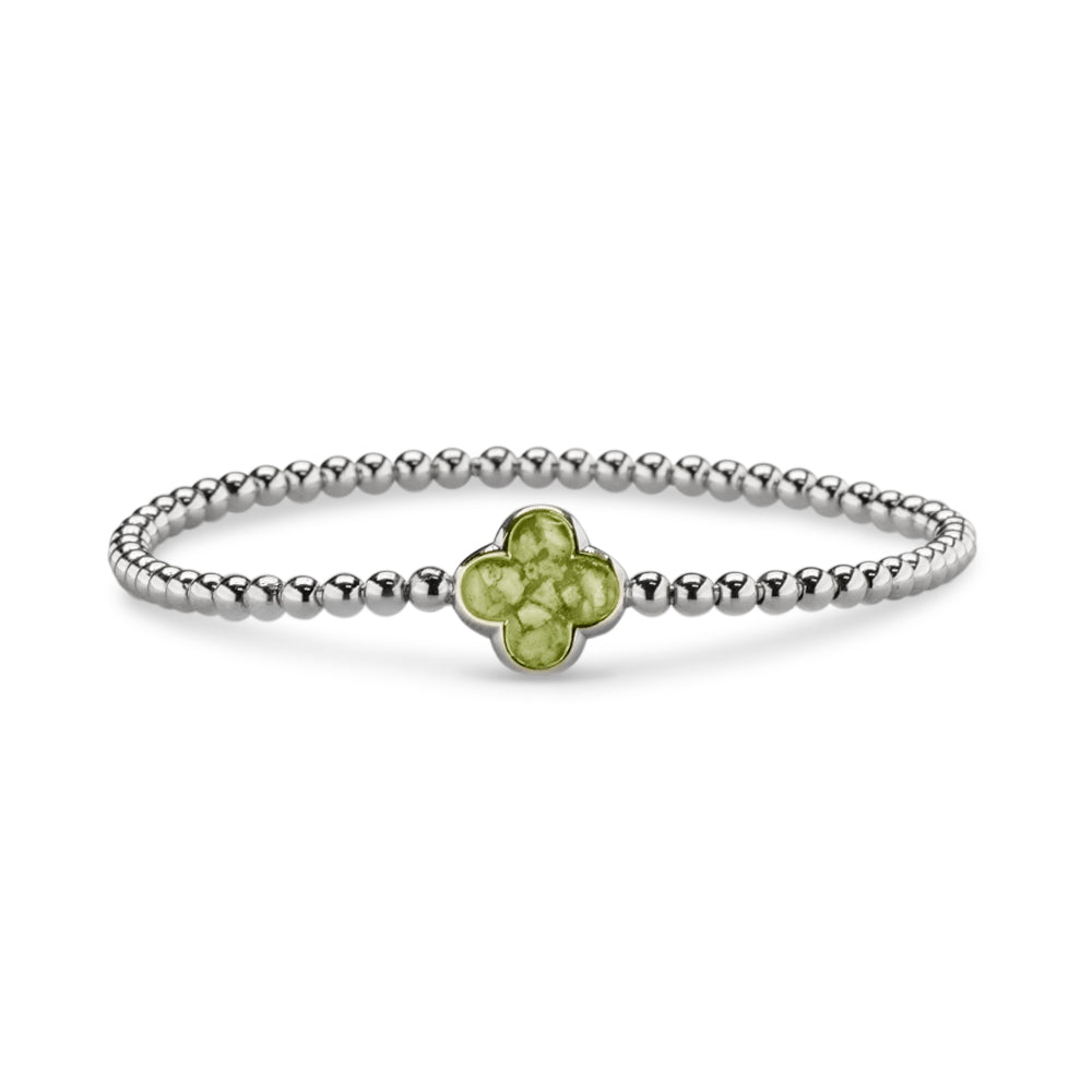 Flexibele as armband met compartiment voor as of haar, gedenksieraden. Olive