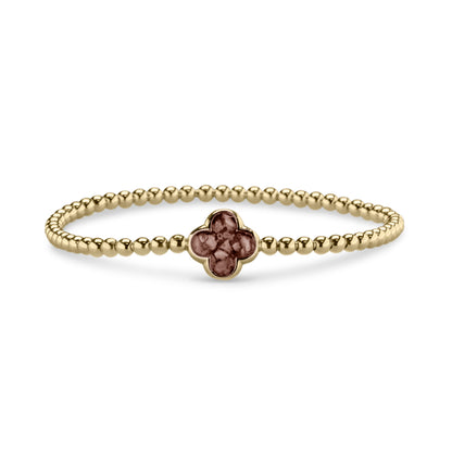 Flexibele as armband met compartiment voor as of haar, gedenksieraden. Brown