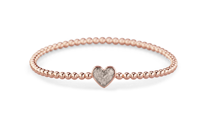 Flexibele as armband met hart als compartiment voor as of haar, gedenksieraden. Silver