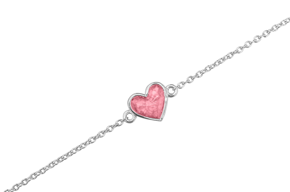 as armband met hartje als gedenksieraad. Soft