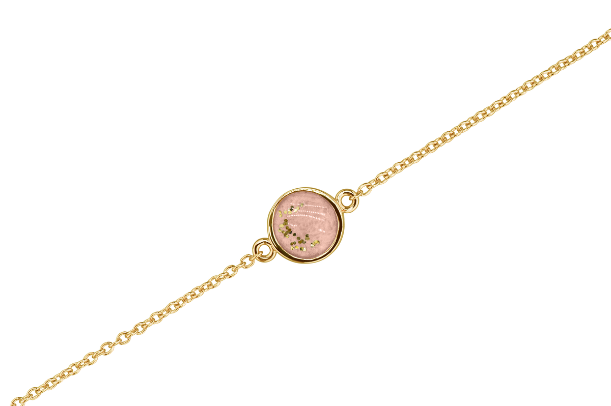 As armband met rondje als compartiment in het midden aan de voorzijde. Blush