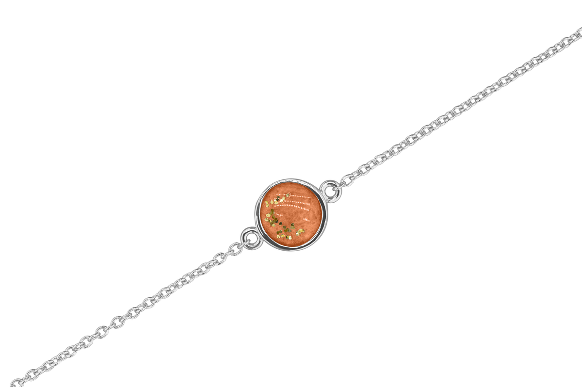 As armband met rondje als compartiment in het midden aan de voorzijde. Orange