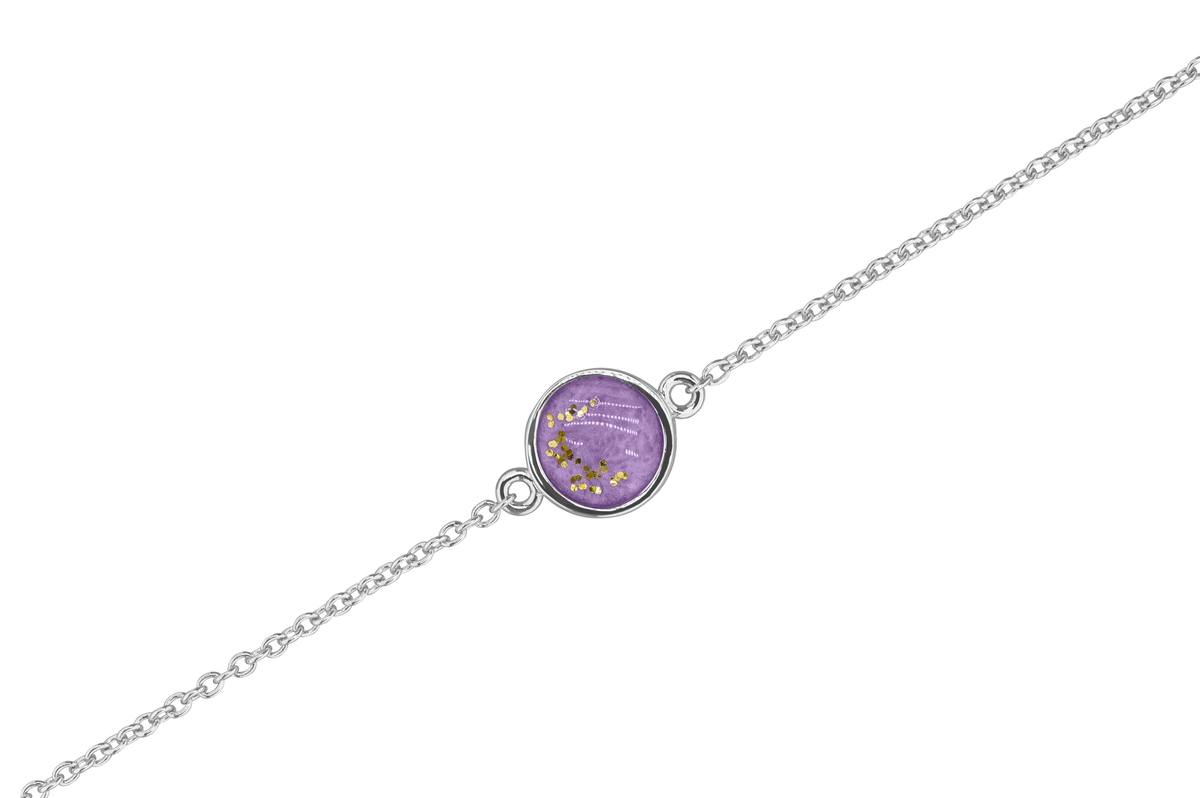 As armband met rondje als compartiment in het midden aan de voorzijde. Purple