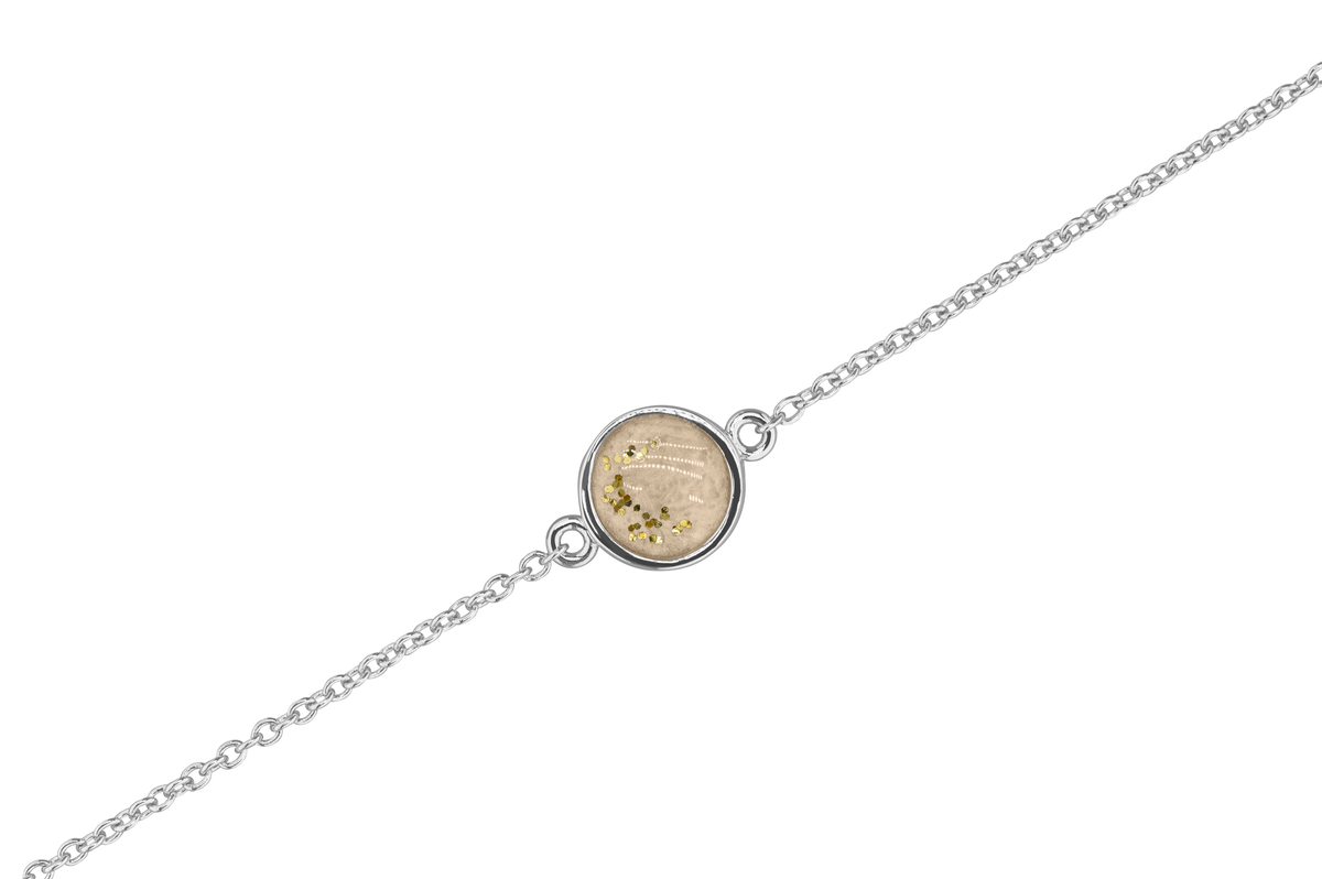 As armband met rondje als compartiment in het midden aan de voorzijde. Transparent