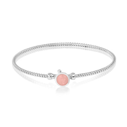 Zilveren as armband met in het midden een ornamentje, gedenksieraad. Blush