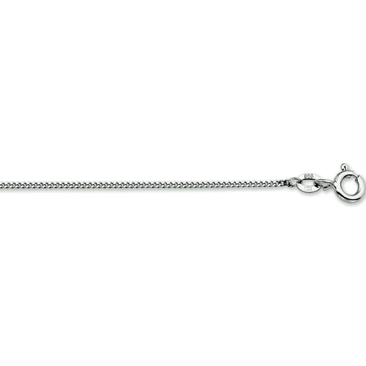 Witgouden collier gepolijst met gourmette schakel. Een exclusief collier met een trendloos design
