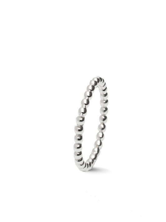 Aanschuifring met bolletjes, trendy ring die gedragen wordt in combinatie met andere ringen uit de collectie gedenksieraden