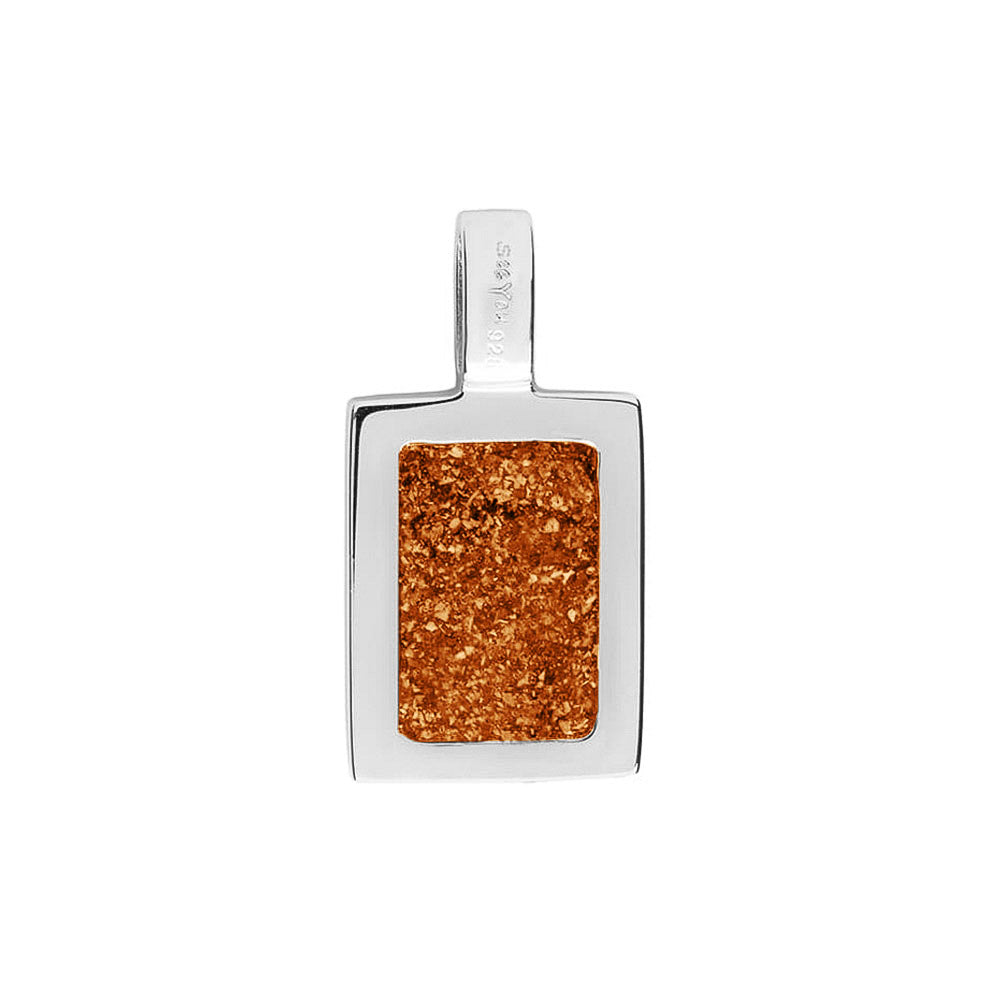 Ashanger rechthoekig plat, gedenksieraad, waar as en haar in verwerkt wordt. Orange