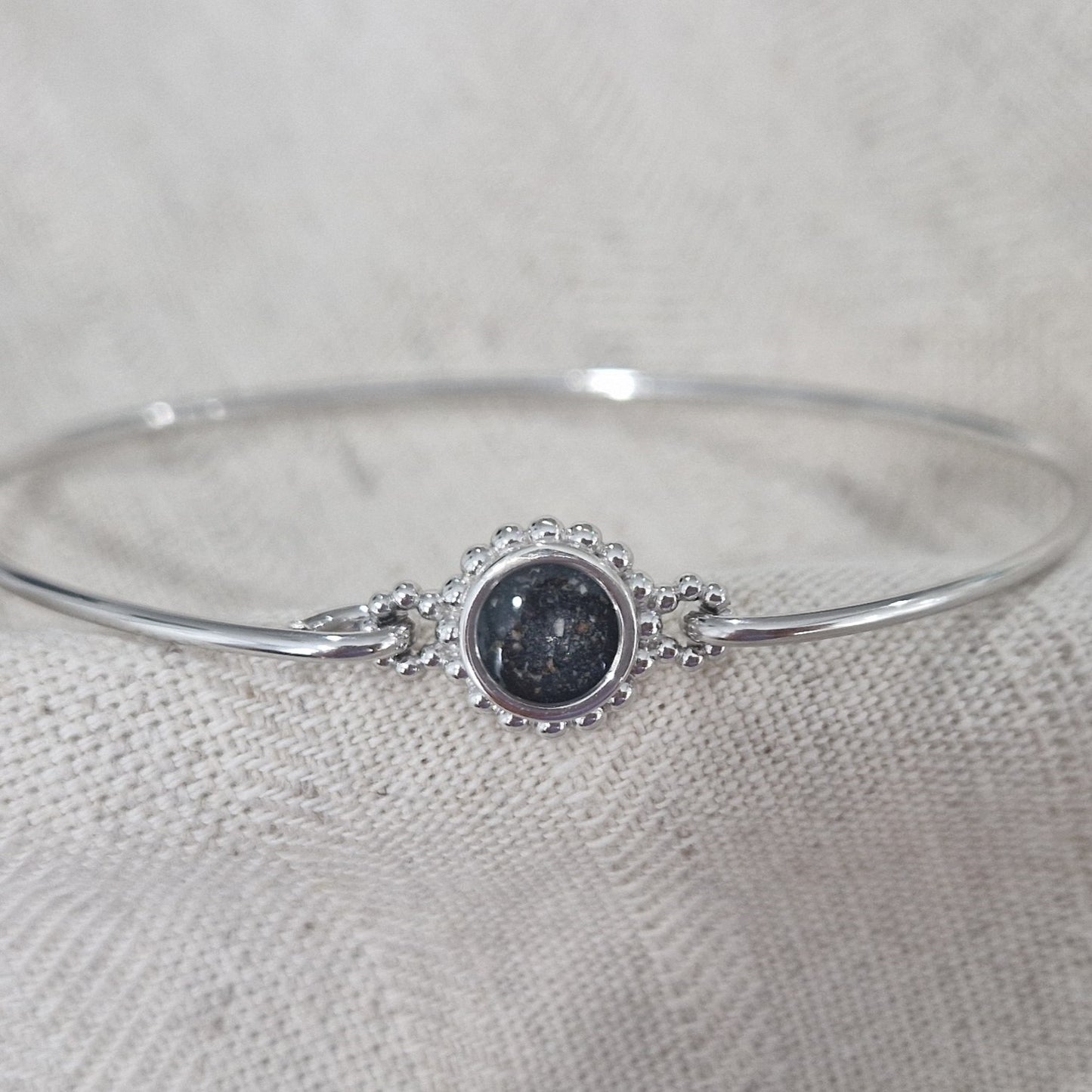 Zilveren as armband met as, haar of moedermelk,alle