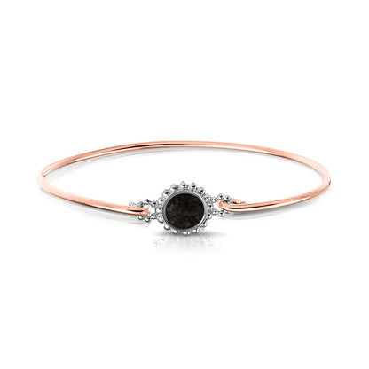 Roségouden as armband met as, haar of moedermelk. Black
