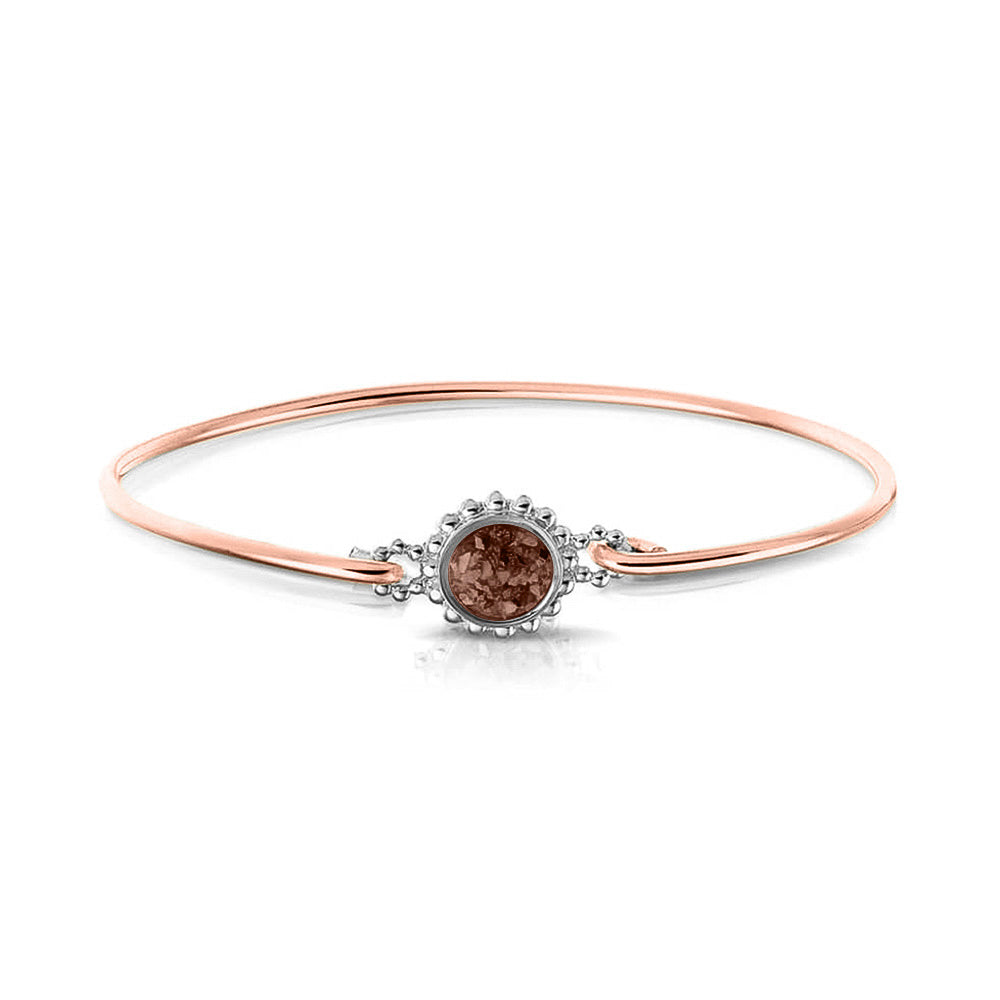 Roségouden as armband met as, haar of moedermelk. Brown