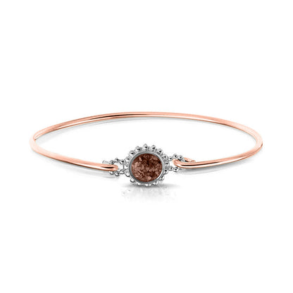 Roségouden as armband met as, haar of moedermelk. Brown