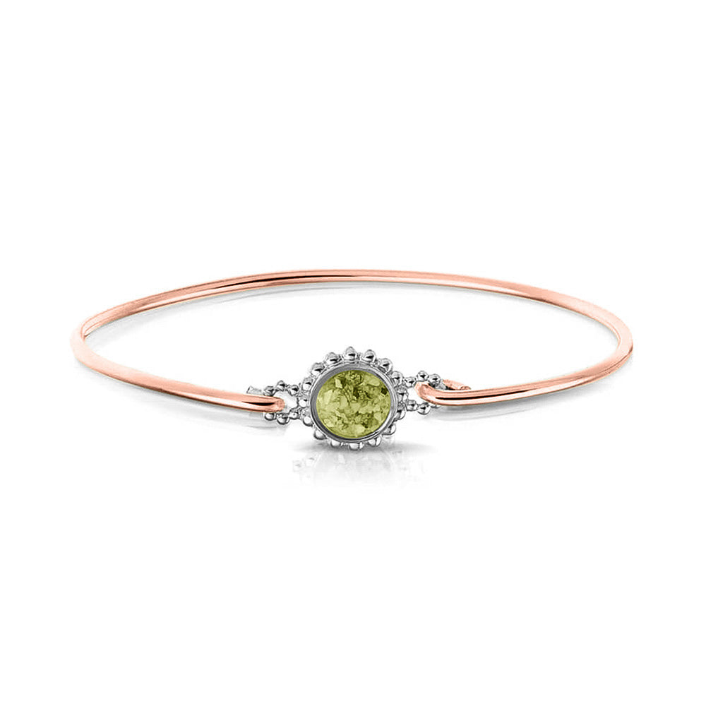 Roségouden as armband met as, haar of moedermelk. Olive
