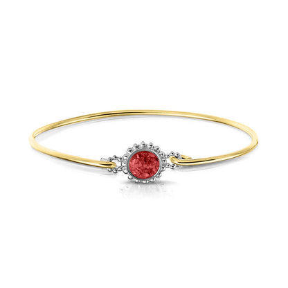 Geelgouden as armband met as, haar of moedermelk. Red