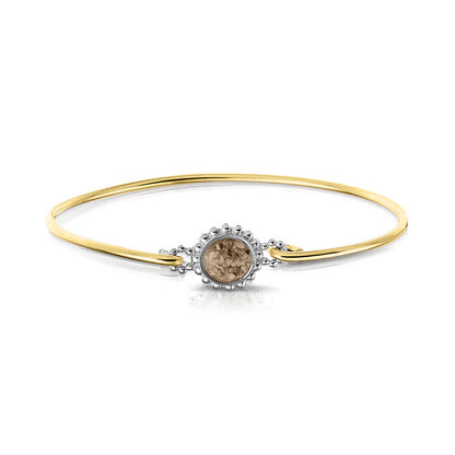 Geelgouden as armband met as, haar of moedermelk. Transparent