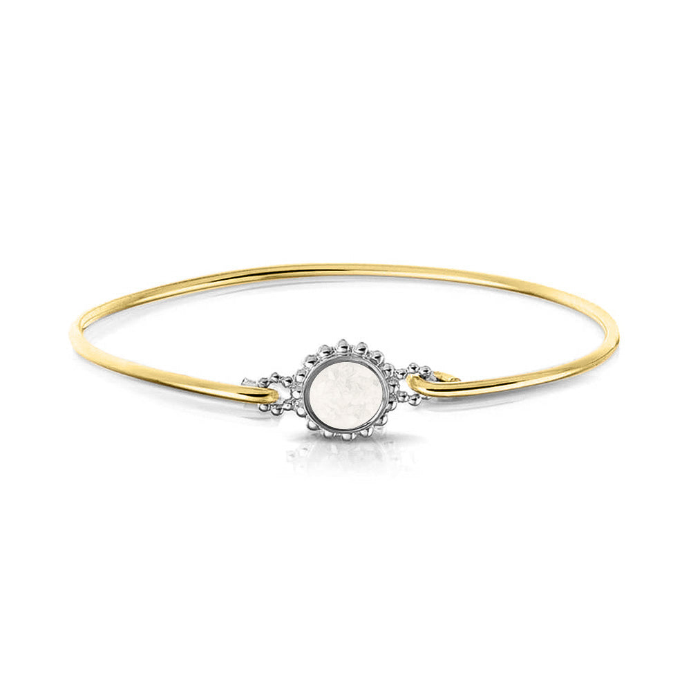 Geelgouden as armband met as, haar of moedermelk. White