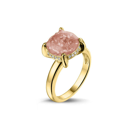 Gedenksieraad, asring 3 mm waar aan de bovenzijde zichtbaar as of haar verwerkt wordt, rondom aan de zijkant gezet met zirkonia's of diamanten naar keuze. Blush