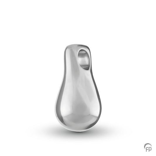Hanger met in het midden een edelsteen in zilver uitgevoerd met zirkonia, in goud met diamant. De ashangers uit deze collectie gedenksieraden zijn zeer gevarieerd en eigentijds ontworpen.