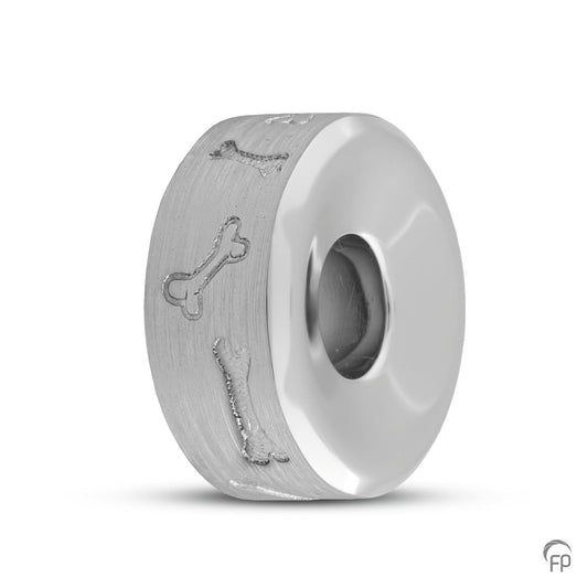 Dieren sieraad, creatief gevormde asbedel. Dit herinneringssieraad is zelf te vullen. Assieraad leverbaar in zilver en 14 en 18 KT witgoud en geelgouden te dragen in combinatie met een bedelarmband.